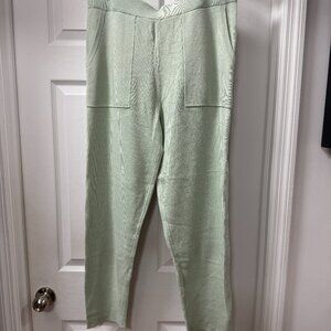 Ann Taylor Factory mint sage green knit wide-leg pants NEW WITH TAGS size Large